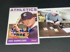 Ken Hawk Harrelson A's White Sox Auto Signed 1964 Topps Rookie Card -