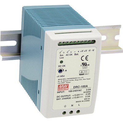 MW Mean Well DRC-100A Hutschienen-Netzteil (DIN-Rail)  13.8 V/DC 4.5 A 96 W A...