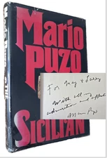 SIGNED Mario Puzo - The Sicilian - First Edition, 2nd Printing 1984 Hardcover VG