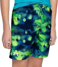 Under Armour Boys' Vapor Green Tropical Flare Volley Shorts Size L New