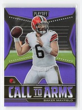 2021 PANINI PLAYOFF CALL TO ARMS BAKER MAYFIELD #CA-BMA PURPLE BROWNS