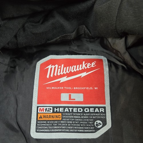 Milwaukee Jacket Mens Large Black M12 Heated Gear Coat Hooded Midweight +READ+ - Picture 11 of 19