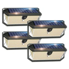 Solar Lights Outdoor, 4000LM 380 LEDs Solar Motion Lights Outdoor Waterproof,...