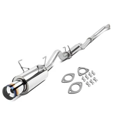 Fit 01-05 Honda Civic EX GX Stainless Exhaust Catback System w/4"OD Muffler Tip