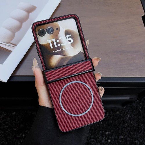 Funda con bisagra magnética textura fibra para Motorola Razr 60 Ultra/Razr 2024+ - Imagen 11 de 16
