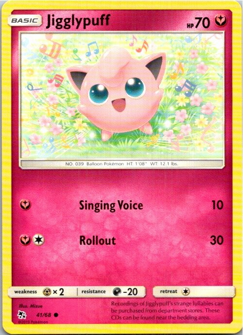 Jigglypuff #41/68 Pokemon Hidden Fates Near Mint or Better