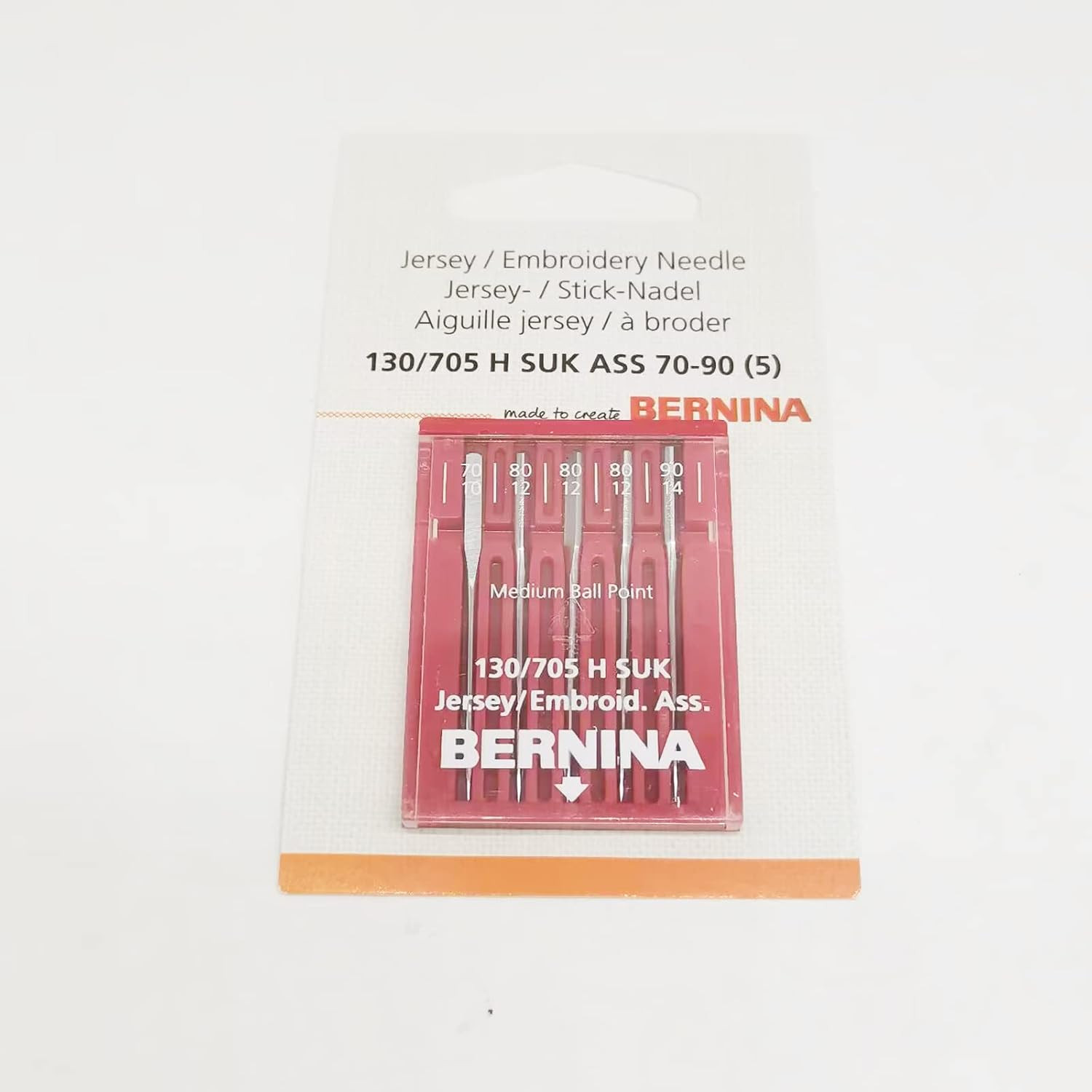 Pack of 5Pcs Jersey/Embroidery Needles 130/705 H for Bernina