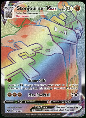 [NM] Stonjourner VMAX 205/202 Sword & Shield Full Art Holo Secret Rare 2020