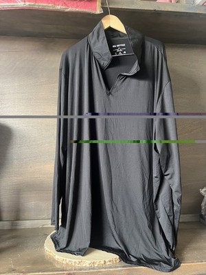 Real Essentials SIZE 5X BLACK  1/4 Zip Long Sleeve Performance Shirt PULLOVER