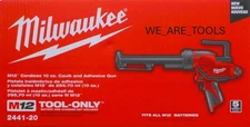 New In Box Milwaukee 2441-20 M12 10 oz Caulk & Adhesive Gun Cordless 12 Volt
