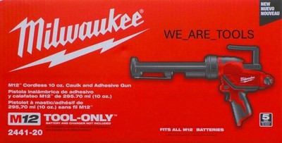 New In Box Milwaukee 2441-20 M12 10 oz Caulk & Adhesive Gun Cordless 12 Volt