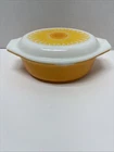 Vintage PYREX Daisy/Sunflower Oval 1 1/2 Qt Ovenware Casserole & Lid 043 & 943C