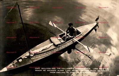 Capt Sullivan Lone Star Kanu Echt Foto Postkarte Britische Manufaktur Vintage