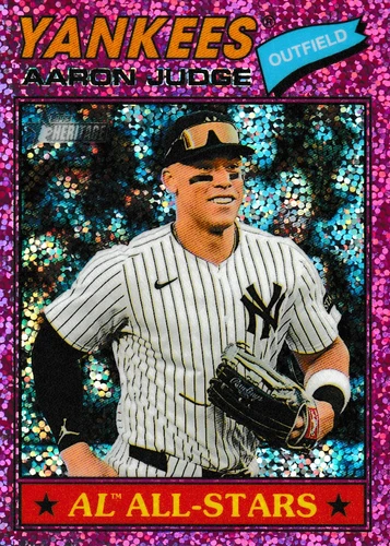 2026 TOPPS HERITAGE  /   AARON JUDGE  "PINK SPARKLE" CHROME CARD