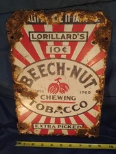 Original 1930s Beech- Nut Porcelain Tobacco Sign