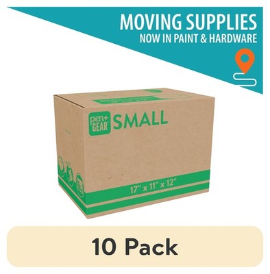 (10 pack) Pen+Gear Small Moving Boxes, 17 in. L x 11 in. W x 12 in. H, Kraft
