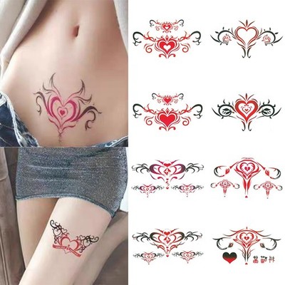 10Pcs Hot Sex Slut Queen Waterproof Temporary Tattoos Womb Fake Tattoos Stickers