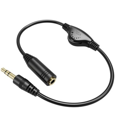 3.5mm Audio Extender Cable   Male to Female with Volume Control NEW