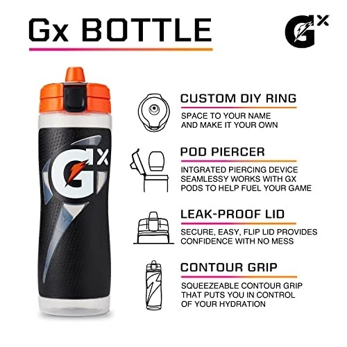 GATORADE GX GARRAFA DE ÁGUA RECARREGÁVEL ANTIDERRAPANTE AZUL 30 FL OZ - AZUL - Imagem 3 de 4