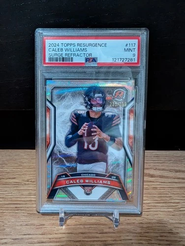 2024 Caleb Williams Topps Resurgence Rookie RC Surge Refractor #'d/399)  PSA 9