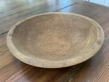Vintage Hand Turned Rustic Wood Bowl 11  