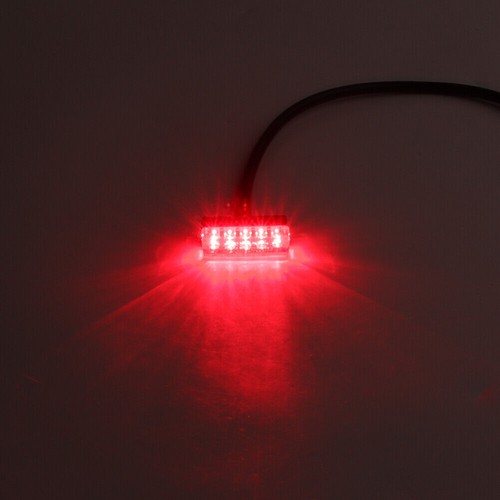 Universal Motorcycle Red 12V LED License Number Plate Holder Light - Picture 9 of 9