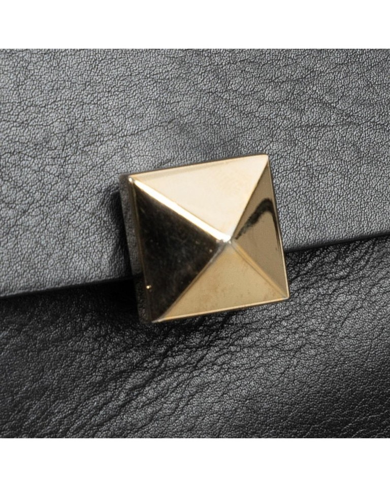 Pre Loved Valentino Rockstud Black Leather Shoulder Bag Handbags One