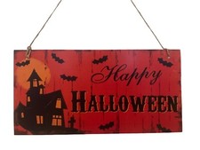 Halloween Decorations Door/ Wall Hanging Decor Wood Crafts 15cm x 30cm