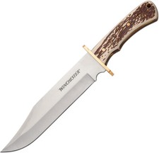 Winchester XL Bowie White Tan Stainless Steel Bowie Fixed Blade Knife 6220055W