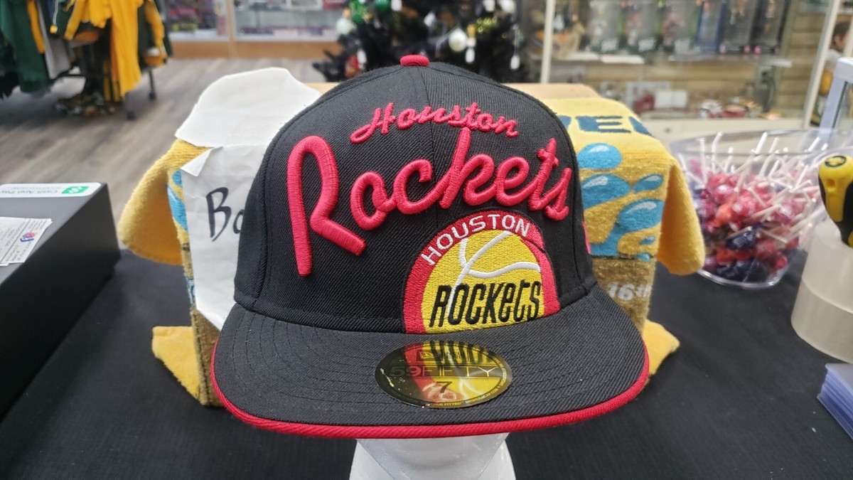 NWT NBA HOUSTON ROCKETS BG SCRIPT FITTED CAP HAT NEW ERA 59FIFTY