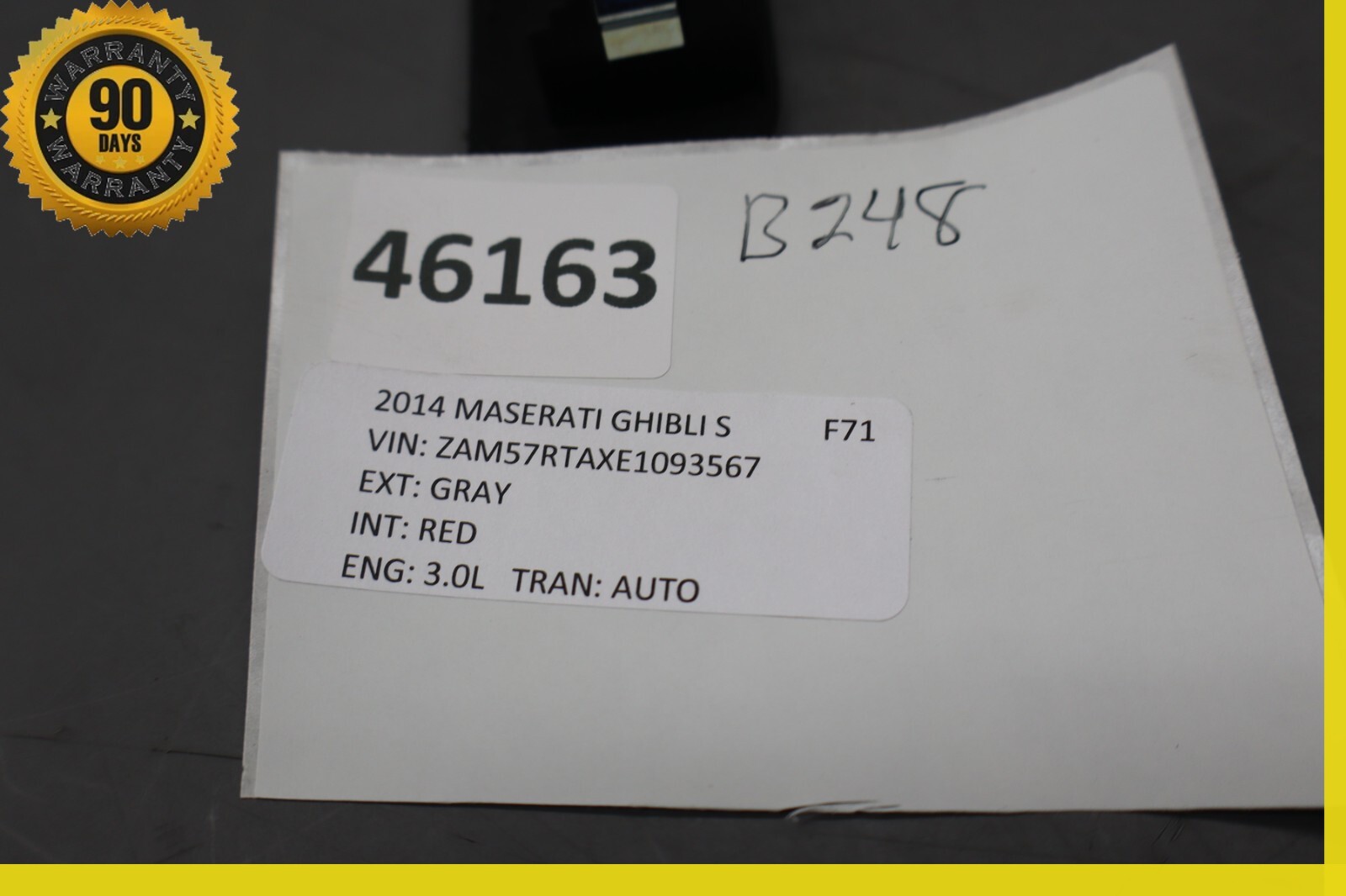 Maserati Ghibli 2014-2022 Rear Center console Black P/N 670019548