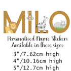 Personalised Name Sticker Jungle Animal Theme Vinyl Wall Decor