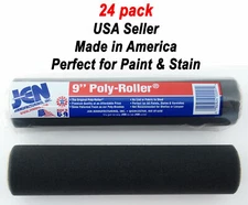 Pack of 24 JEN 9" Roller Cover 3/16" Nap High Density Foam Made in America
