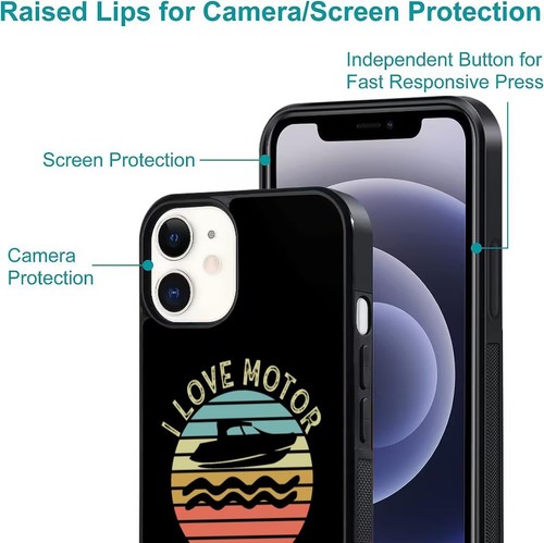 Hard Black Cover born to motor boating For Apple iPhone 12 13 14 15 16 - Picture 18 of 25