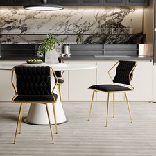 2er Esszimmerstühle Küchenstuhl Lounge Stuhl Wohnzimmerstuhl Design Samt DE