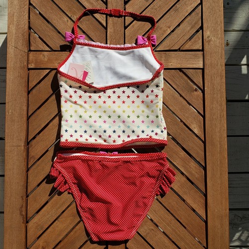 Girls Swimwear Angels by Accessorize Ruffle Bow Stars 2pc Tankini Set SZ 6-8 - Picture 5 of 8