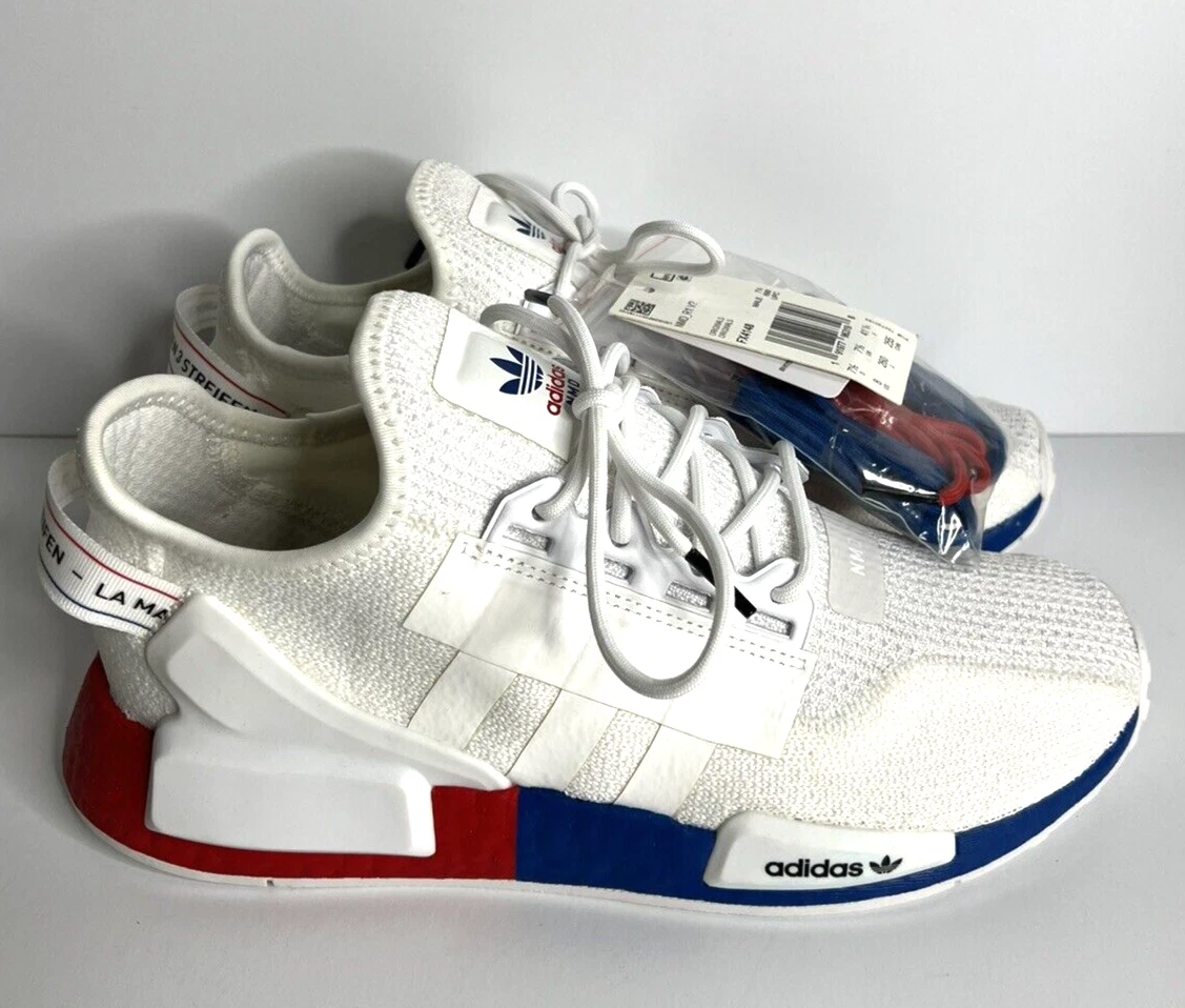 Adidas Originals NMD R1 White Blue Red FX4148 Running Shoe Men's Size 8 New | eBay