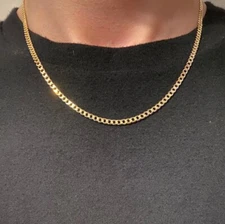 Gold Chain 14k Gold Vermeil Cuban Chain 18in 3mm
