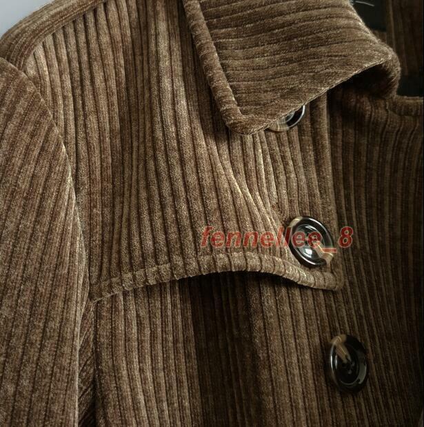 Men Retro Corduroy Trench Jacket Double Breasted Belt Men Retro Corduroy Trench Jacket Double Breasted Belt