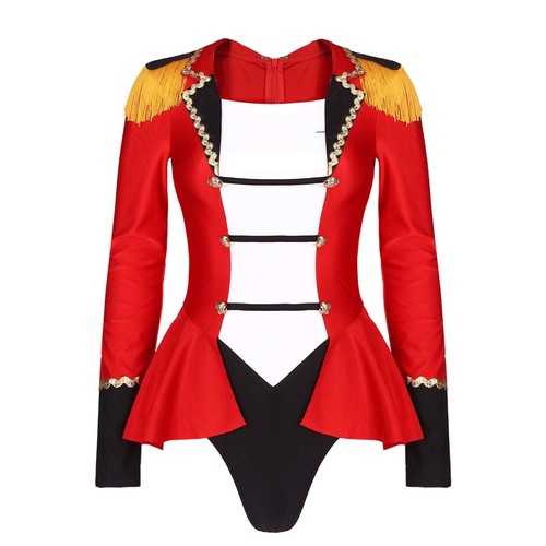 Damen Zirkus Kostüm Einteiler Body Trikot Jacke Halloween Weihnachten Kostüm - Bild 3 von 15