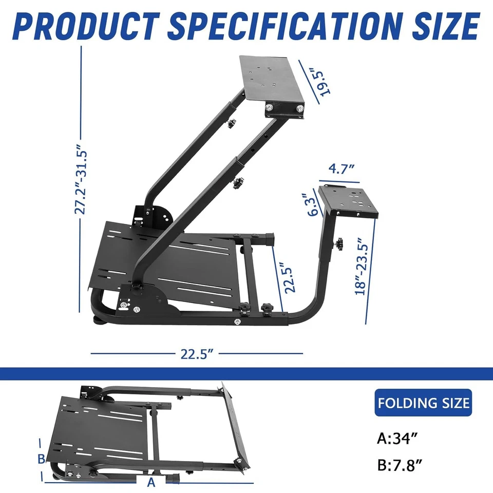 Soporte de rueda de carreras Minneer G29 apto para Logitech G920 Thrustmaster T80 T150 plegable Foto 4 de 4