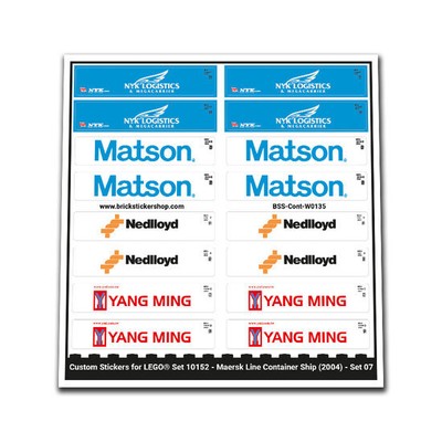 Custom Sticker - Container Sheet 07 for Maersk Container Ship