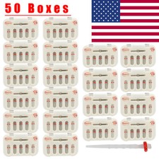 50Box Dental Fiber Post Resin Post Screw Thread Quartz & 50-Drills Yellow