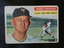 1956 BASEBALL CARD #301 MARV GRISSOM