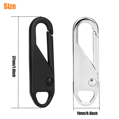 16x Zipper Replacement Detachable Zipper Repair Kit Universal Metal Zipper Pull - Picture 4 of 17