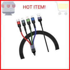 USAMS 2Pack Multi Charging Cable Charger Cord Nylon Braided 10ft/3m 4 in 1 USB A