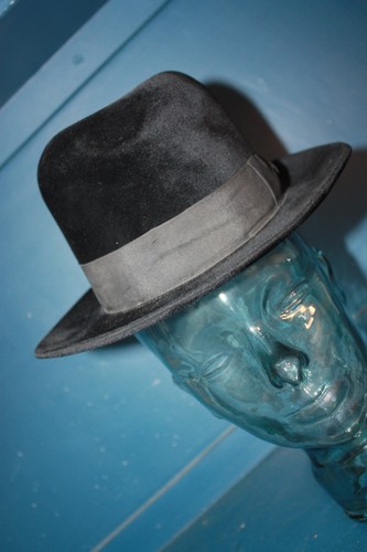 Cappello vintage Dunn & Co "Austrian" velluto nero taglia small 6 3/4 54 revival - Foto 2 di 19