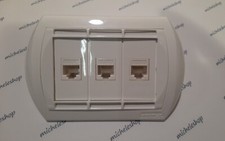 3 prese di rete rj45 cat6 con supporto 3P universale colore bianco Fanton 23952
