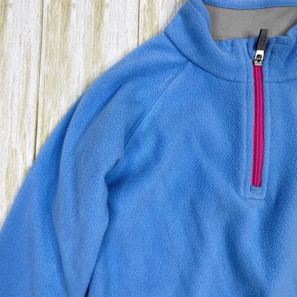 Spyder Girls Size 5 Light Blue Fleece 1/4 Zip Pullover Sweater - Image 2 of 4