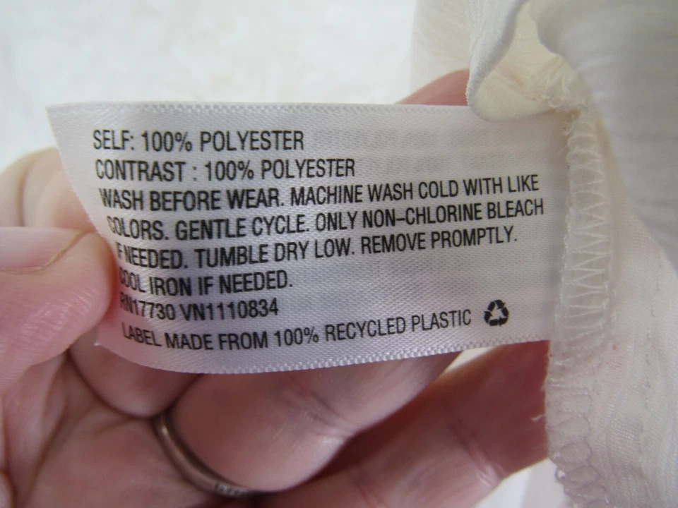 Xhilaration 上衣 XL 14 16 象牙色女孩透明内侧背心 3/4 袖 — 第 3/4 张图片